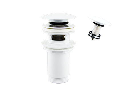 ventil umyvadlový KLIK-KLAK, velká zátka, lehce vyjímatelná zátka, bílý ventil umyvadlový KLIK-KLAK, velká zátka, lehce vyjímatelná zátka, bílý